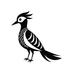 
Hoopoe Bird Silhouette on a white background