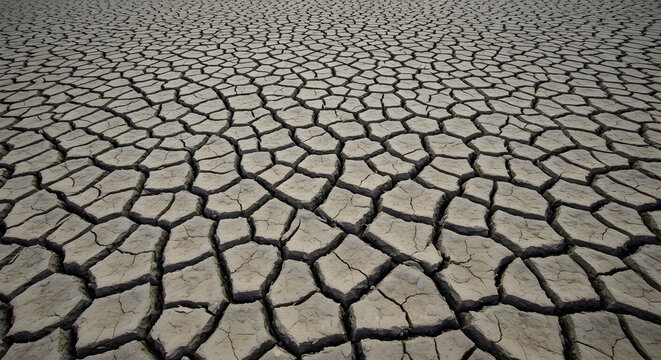 A fracture pattern in dried mud polygons