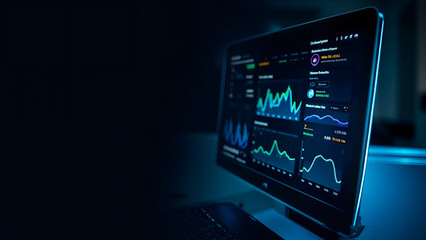 Digital binary code displayed on a computer screen, representing a concept of technology and data communication