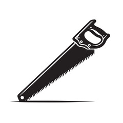 Black Hacksaw Silhouette Vector, High Quality Illustration on White Background