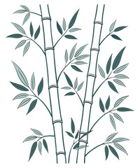 Bamboo illustration with lush green leaves
