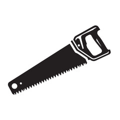 Black Hacksaw Silhouette Vector, High Quality Illustration on White Background