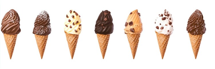 Assorted ice cream cones in various flavors (4)