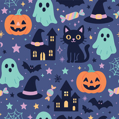 Happiest Halloween Print Design in Vector