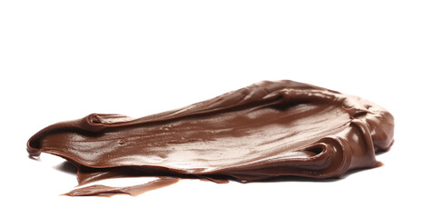 Cream chocolate spread isolated on white background, side view