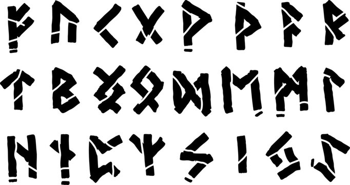 Rune sign, nordic medieval scandinavian alphabet. Pagan occult germanic symbol. Magic futhark runic letter