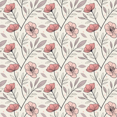 floral pattern on a light background, watercolor flower seamless pattern, Watercolor print in rustic vintage style, textile or wallpapers