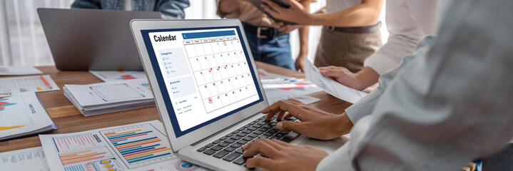 Calendar on computer software application for brisk schedule planning for personal organizer and...