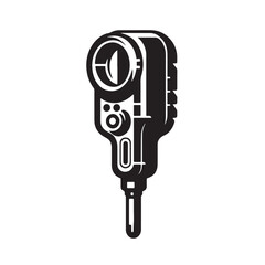 Black Stud Finder Silhouette Vector, High Quality Illustration on White Background