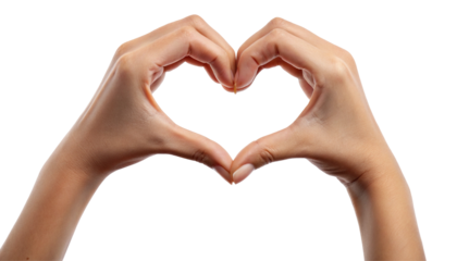 Hands forming a heart shape against a black background expressing love and affection with fingers crossed