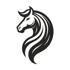 Horse Head Silhouette Logo Vector Riding Illustration White Shape Black Isolated Icon