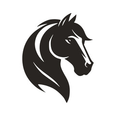 Horse Head Silhouette Logo Vector Riding Illustration White Shape Black Isolated Icon