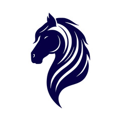 Horse Head Silhouette Logo Vector Riding Illustration White Shape Black Isolated Icon