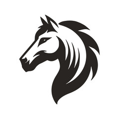 Horse Head Silhouette Logo Vector Riding Illustration White Shape Black Isolated Icon
