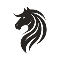 Horse Head Silhouette Logo Vector Riding Illustration White Shape Black Isolated Icon