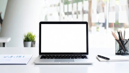 Fototapeta premium laptop computer with blank screen