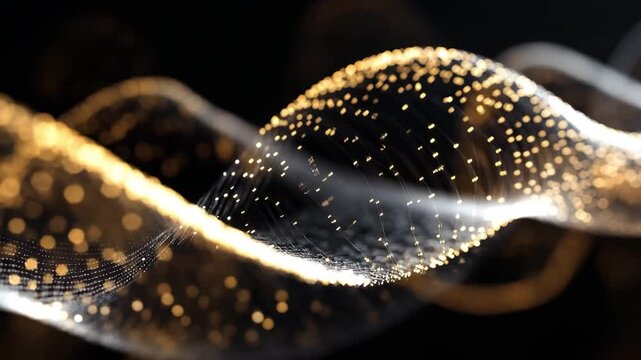 Exploration of DNA strands intertwined with data processing in a modern digital environment, dna strands over data processing on black background - Powered by Adobe