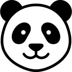 Fototapeta premium Panda head outline icon in minimal vector style