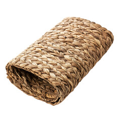 Modern Eco Straw Mat with Natural Woven Texture Isolated on Transparent Background