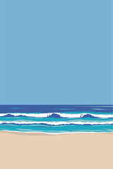 a view of the beach where the waves come in