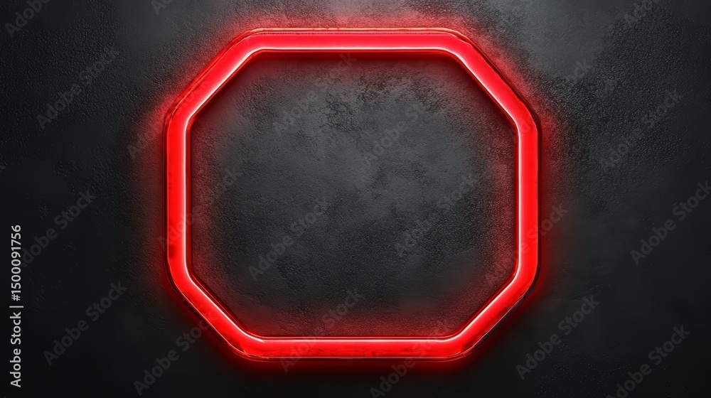 Leinwandbilder red square with a black background. the square is lit up and he is glowing. the image has a futurist