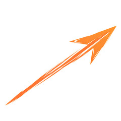 Modern Arrow with Clean Bold Lines in Blazing Orange Isolated on Transparent Background
