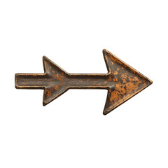 Bold Arrow with Distinctive Edges in Forest Brown Isolated on Transparent Background