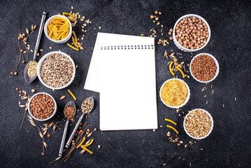 Various gluten free cereals and groats
