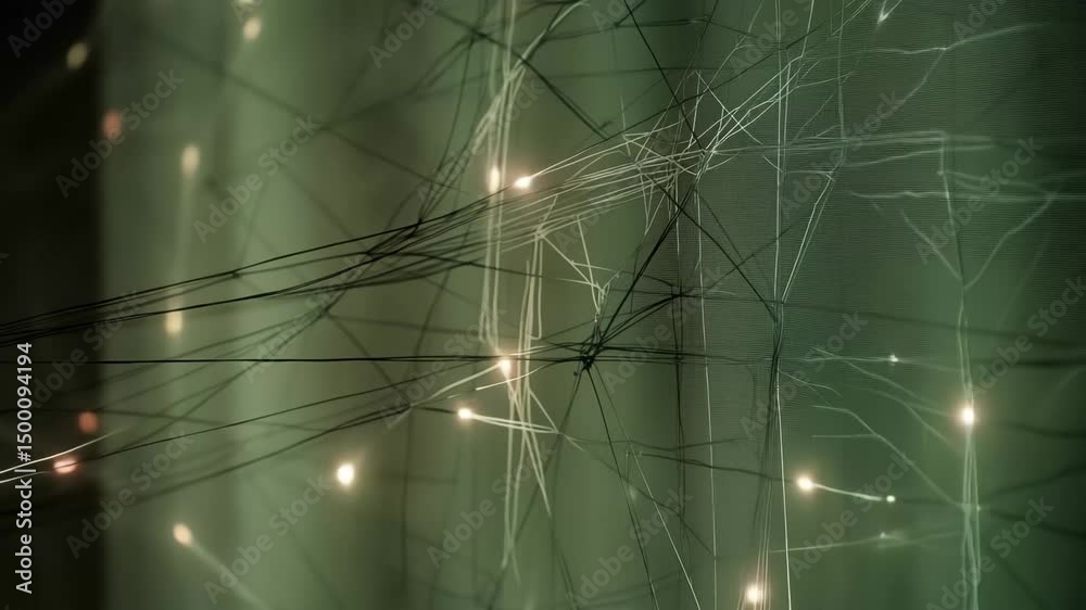 Aufkleber network of connections illustrates modern data processing techniques used in systems operations, net