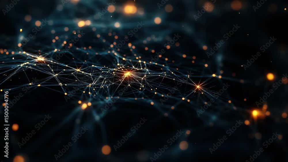Leinwandbilder digital network connections illustrating the complexity of neural pathways in a virtual brain, netwo