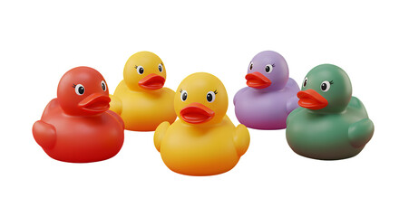 Colorful rubber ducks