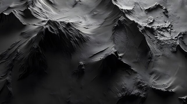 Abstract Monochrome Mountain Range Aerial View