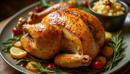 Roasted Chicken with Vegetables and Side Dish