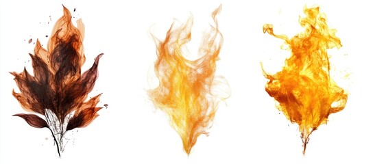 Abstract flames in varying shades of brown and orange