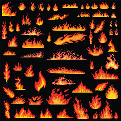 fire icons set , fire icons