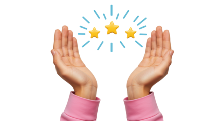 Isolated Hands Holding Stars