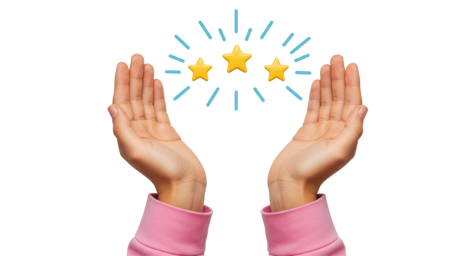 Isolated Hands Holding Stars