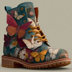 Marching boots transform into butterflies celebrating Juneteenth and African American heritage