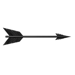 Sleek Arrow with a Modern Profile in Deep Charcoal Isolated on Transparent Background