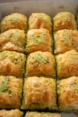 traditional local turkish baklava in close up