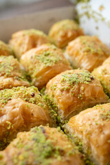 traditional local turkish baklava in close up