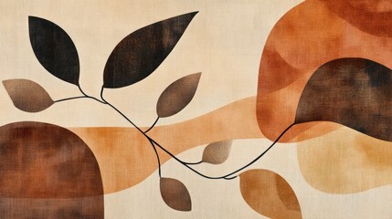 Abstract art with muted tones and organic shapes