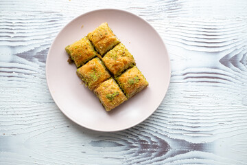 traditional local turkish baklava in close up