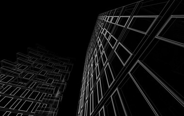 Fototapeta premium Abstract modern architectural 3d rendering
