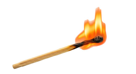 Isolated Burning Matchstick