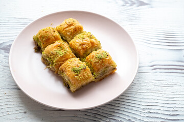 traditional local turkish baklava in close up