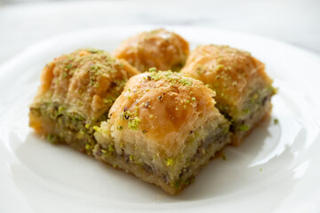 traditional local turkish baklava in close up