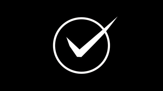 Checkmark in Circle Animation on Black Background