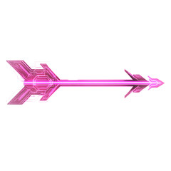 Futuristic Arrow with Digital Motifs and Crisp Outline Isolated on Transparent Background