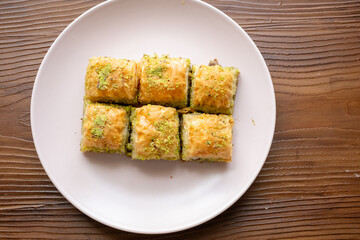 traditional local turkish baklava in close up